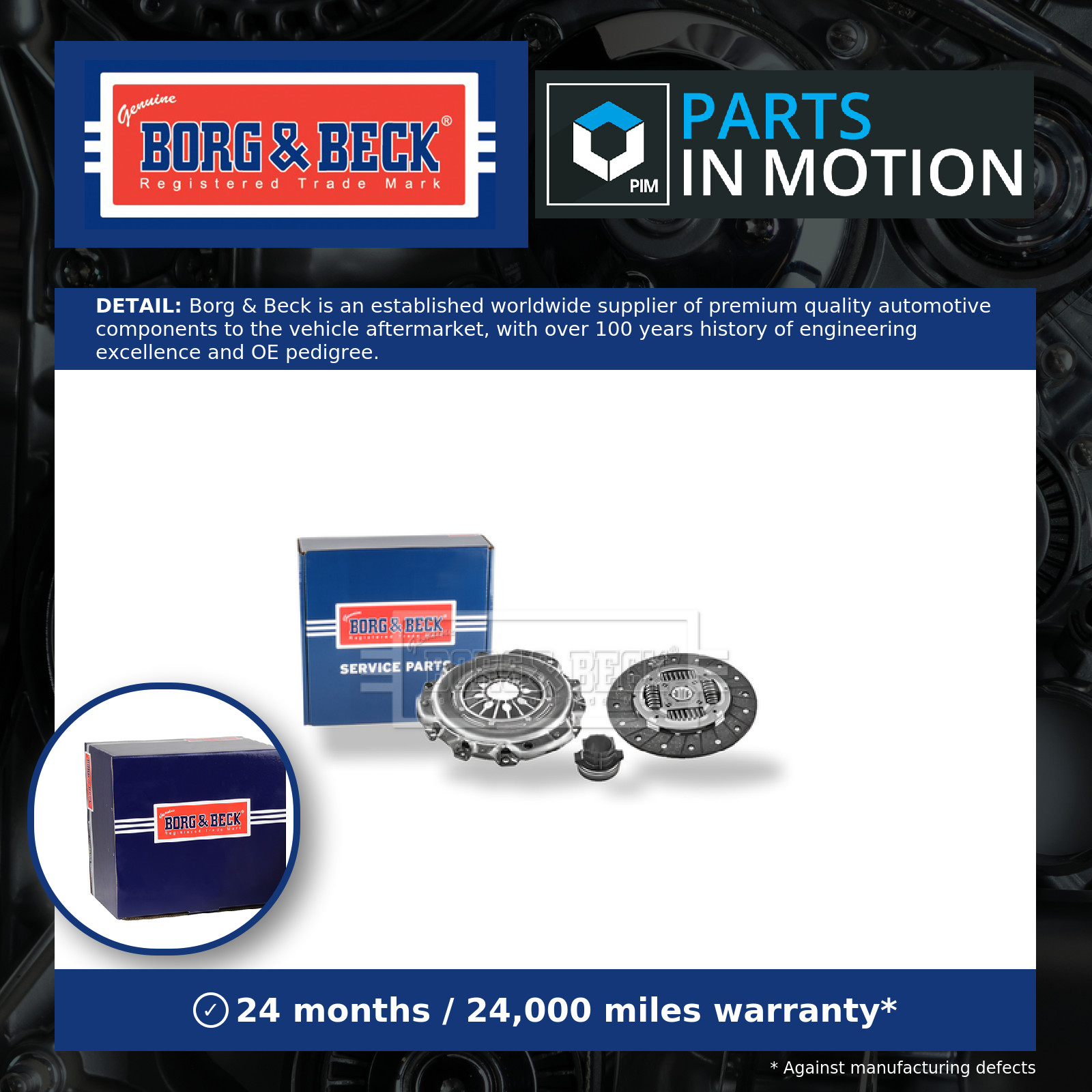 Clutch kit only for solid conversion HKR1034 Borg & Beck Top Quality Guaranteed