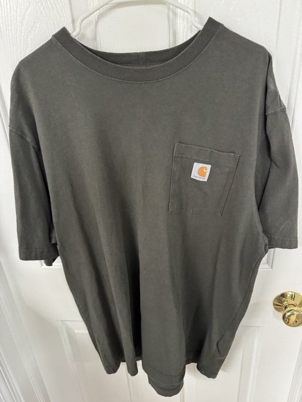 CARHARTT CLASSIC GREEN POCKET TEE SHIRT 2000S SIZE LARGE Loose Fit