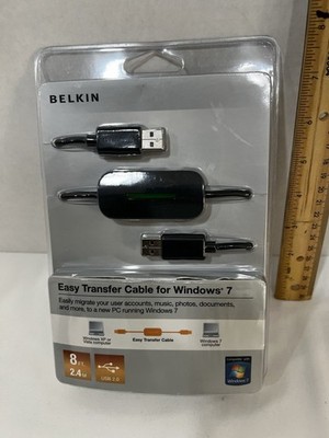 Belkin Easy Transfer Cable USB 2.0 Black 8 ft Portable for Windows 7 Vista XP