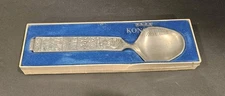 Konge Tinn Pewter Spoon  Hardanger Sylvplett Viking Mokkaskje 