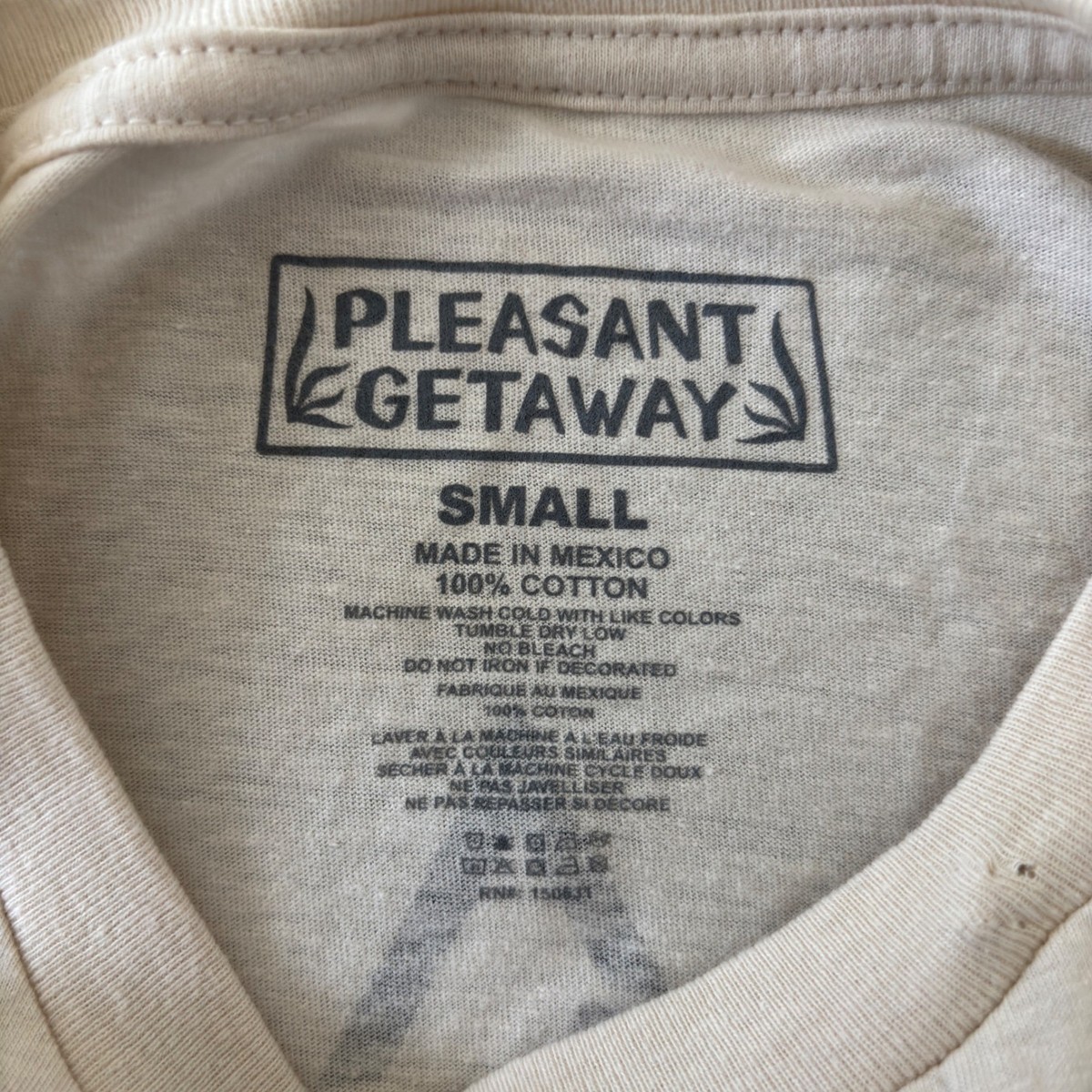 Pleasant Getaway Mens Small Cream Take a Gamble Skeleton Tattoo Graphic T-Shirt View 3