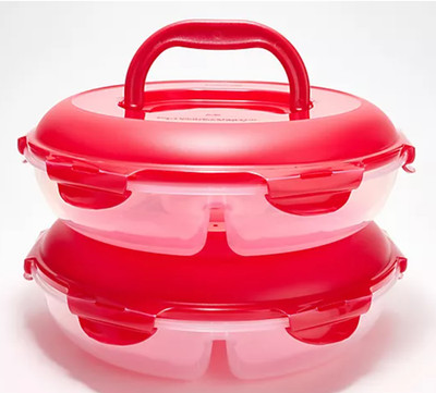 LocknLock Set of 2 Chip & Dip Storage Set w/ Handle Lids K99019 RED