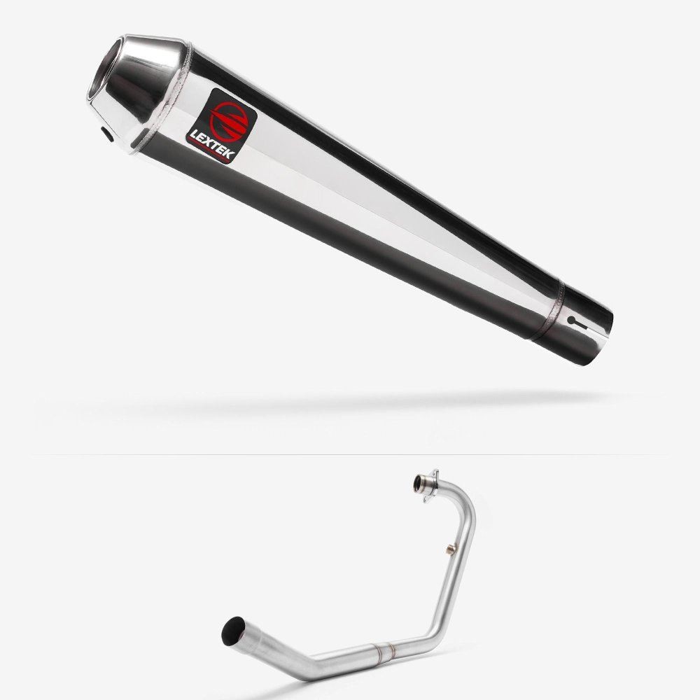 Lextek AC1 Polished Classic Exhaust System 350mm for Lexmoto ZSX-R 125