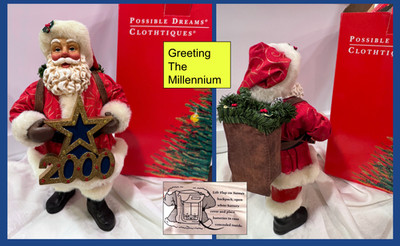 Clothtiques Possible Dreams Santa ''Greeting the Millennium'' Vintage Collectible 