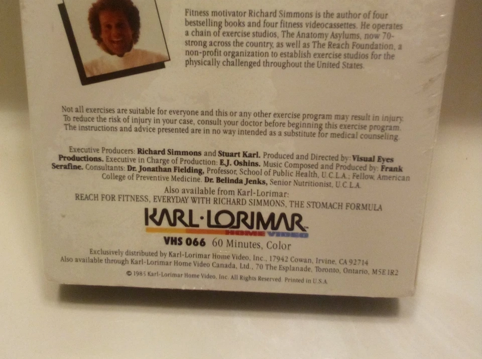 Richard Simmons Get Started VHS  Lorimar 1st ED  Classic 80's VHS  SEALED 1985 Foto 3 de 4
