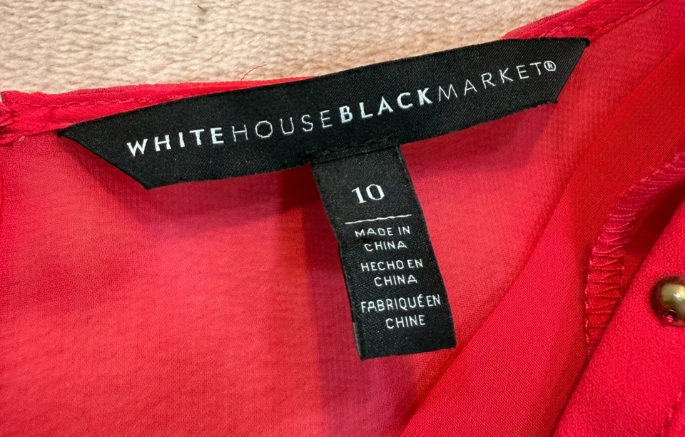 Платье трапециевидное многослойное женское White House Black Market размер 10 розовое без рукавов - Изображение 3 из 4