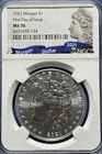 2021 Morgan Silver Dollar 100th Anniversary First Day of Issue NGC MS-70