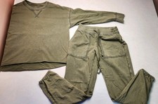 Aerie Jogger Sweatpants Shirt Set Sz XS Green Elastic Waist Pockets Lounge