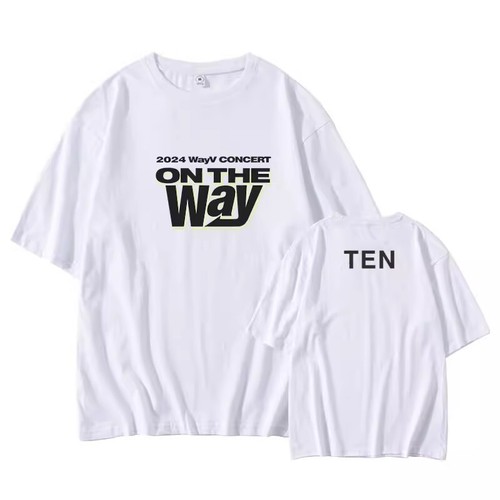 Kpop 2024 KUN YANGYANG TEN Concert T-SHIRT On The Way Tshirt Unisex Cotton TEE - Picture 17 of 17