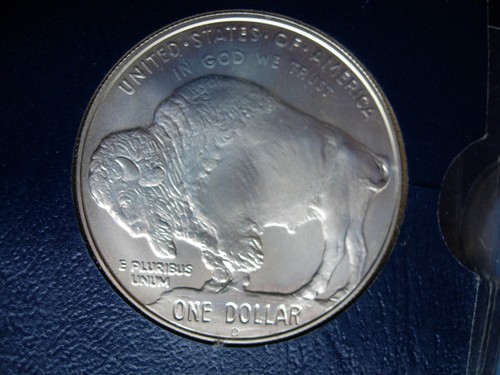2001-D BUFFALO BU UNC COMMEMORATIVE SILVER DOLLAR - L1424 - Picture 2 of 2