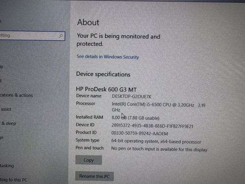 HP PC Bundle ProDesk 600 G3 8GB RAM 500GB HDD + 120GB SSD/HP EliteDisplay 22’ - Afbeelding 16 van 18