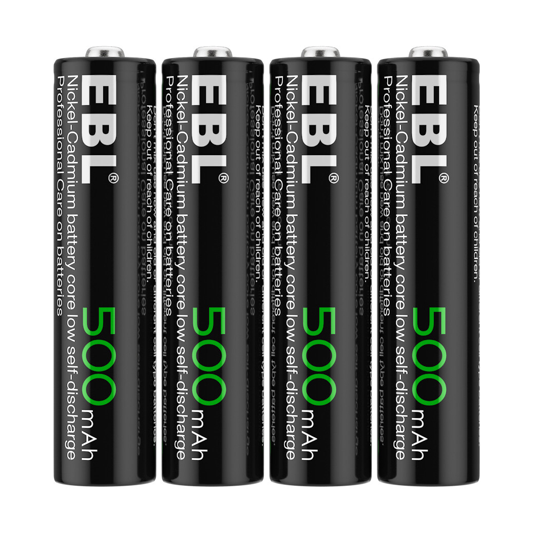 4x AAA Rechargeable Batteries 1.2V NiCd 500mAh for Garden Solar Ni-Cd Lamp Light-image