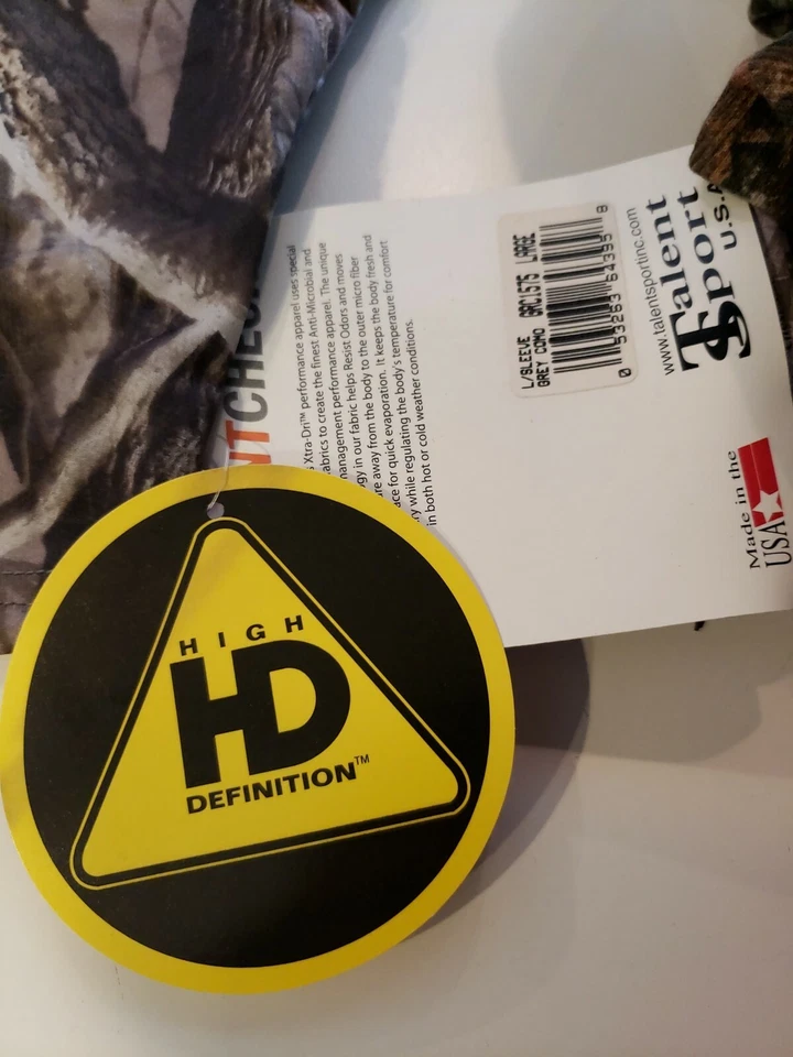 RealTree Scent-Check 长袖 Woodland Camo T 恤成人大号 — 第 2/4 张图片