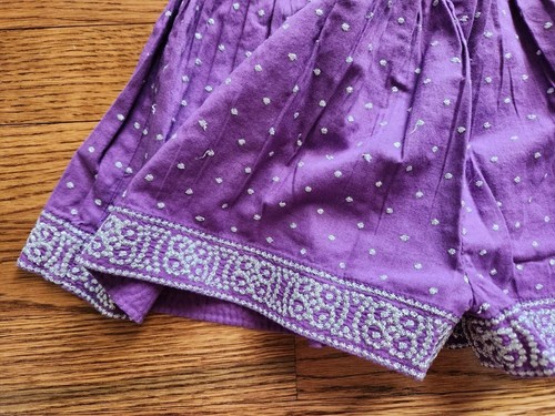 PEEK Girls 10 Split Skirt Purlpe Silver Embroidered - Picture 3 of 5