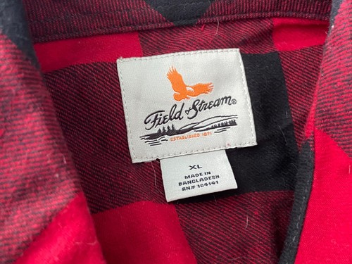 Camisa para mujer Field & Stream de franela manga larga XL roja y negra a cuadros con botones nueva - Imagen 8 de 8