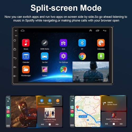 Android 12 Double Din 7" Car Stereo for Apple CarPlay Auto Radio GPS Nav WiFi FM - Picture 10 of 14