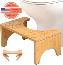 Taburete para inodoro, taburete para caca, taburete para orinal de bamb  de 7.