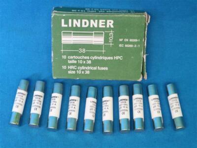 Lot 10pcs Lindner 10X38 IEC(EN)60269 Fuse 500V-100KA 10A New NOB