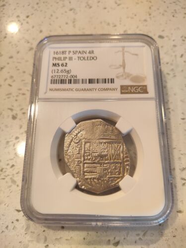 4 Reale Cob, 1618T, Toledo, NGC 62