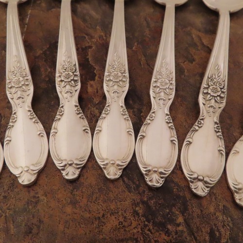 IS Victorian Rose Set 7 Teaspoons Spoon Wm Rogers Vtg Silverplate Flatware Lot F - Bild 2 von 5