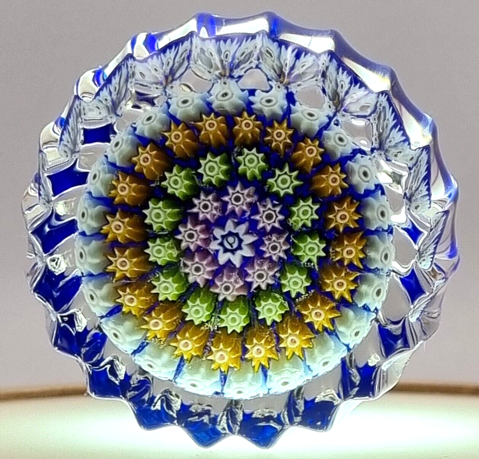 PERTHSHIRE PAPERWEIGHT PP75 Concentric Millefiori Sig P Cane SCOTLAND