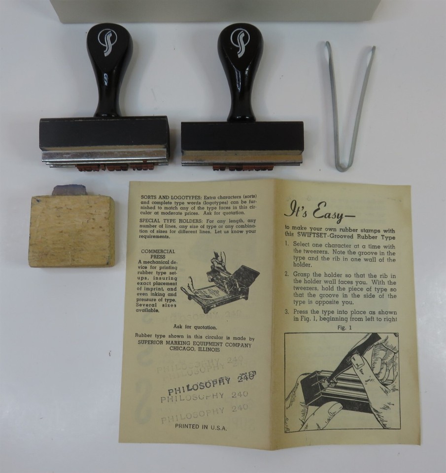 VINTAGE SUPERIOR SWIFTSET RUBBER STAMP MAKING KIT PLUS MORE (INV38962