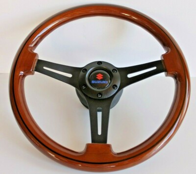 DAMD Jimmy Wood Steering Wheel クラシックオーク 1981-1998 Suzuki Samurai Sidekick Santana Jimny Steering Wheel
