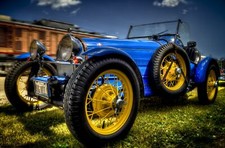 Cars bugatti retro wheel Desk Mat Stitched