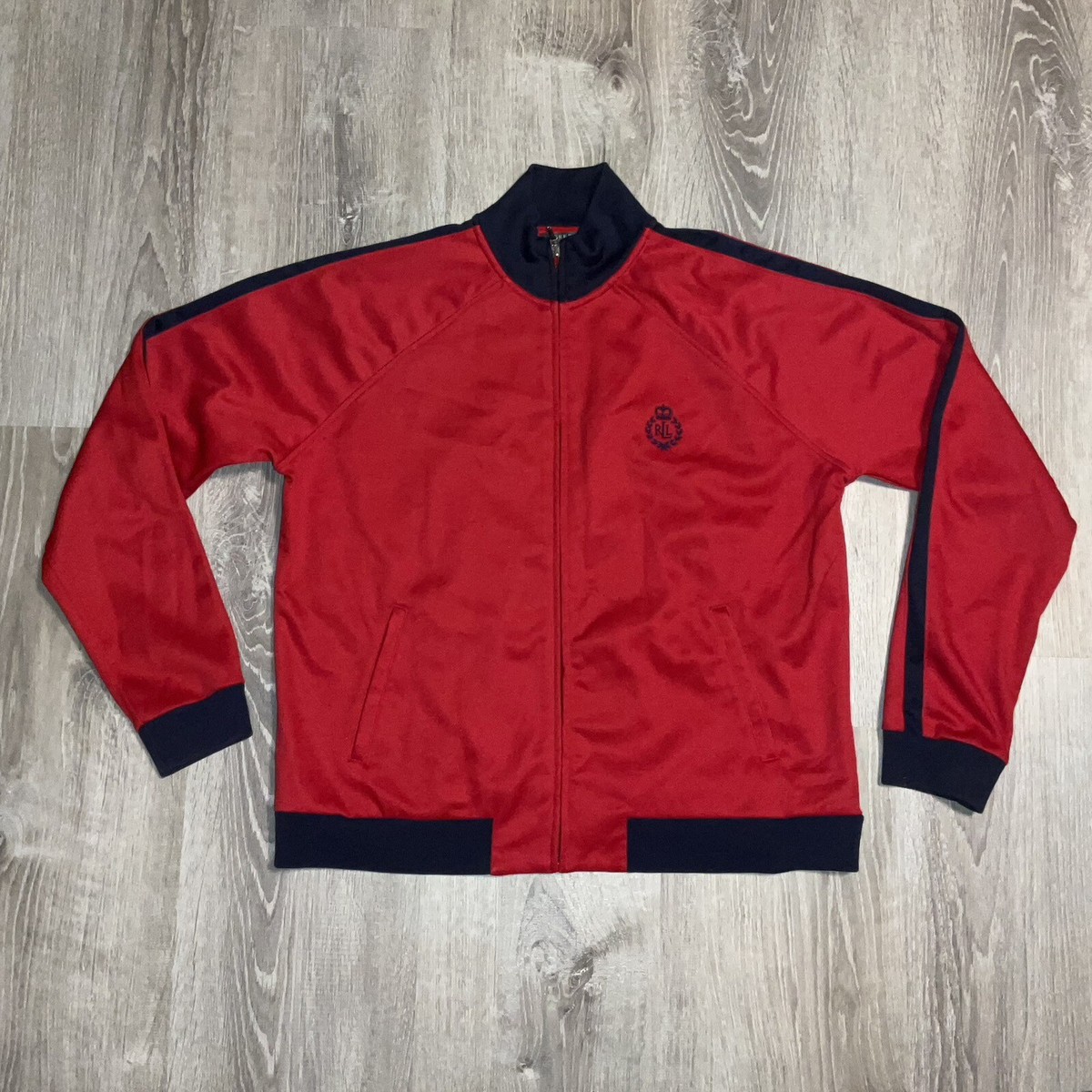 Lauren Active Jacket Womens XL Blue Red Ralph Lauren Activewear