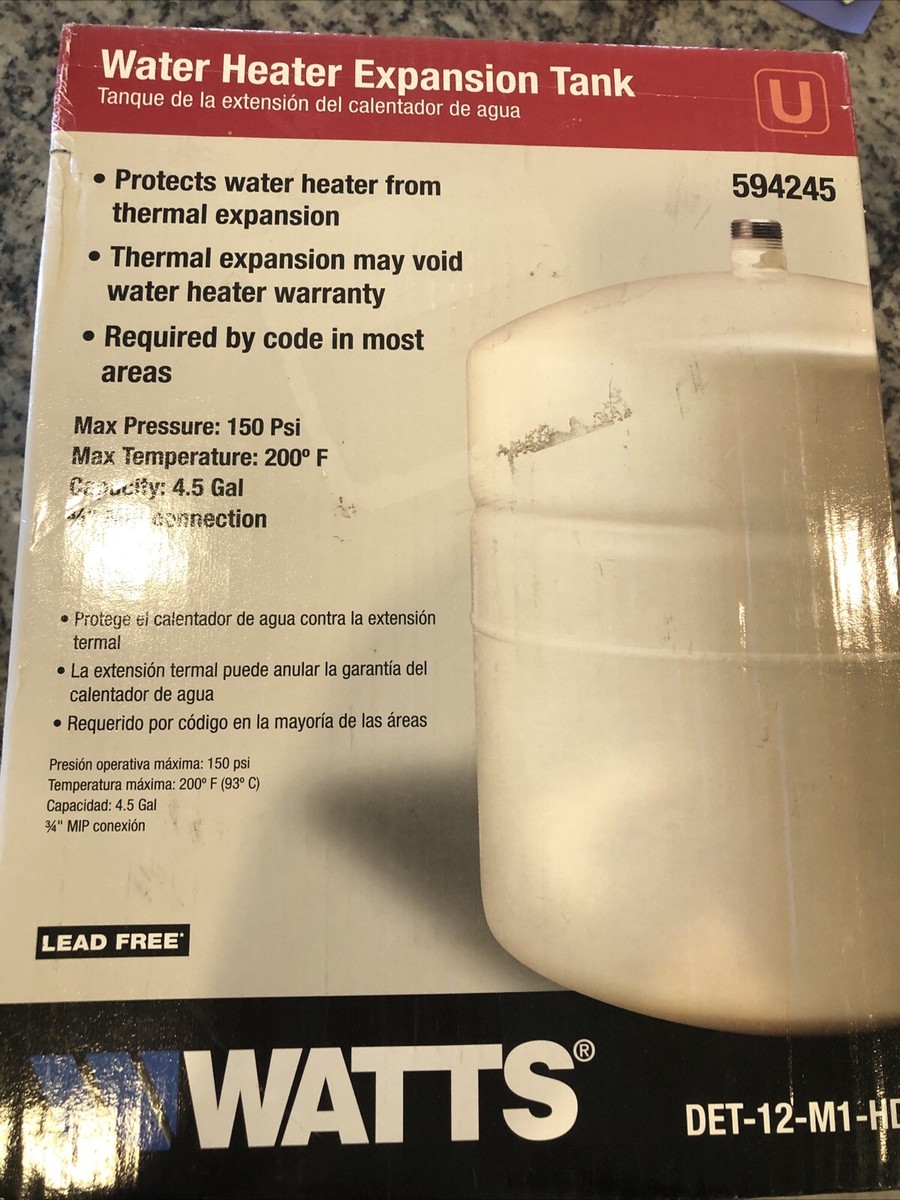 New! Watts DET-12-M1-HD Portable Water Expansion Tank for 50 Water  Heater