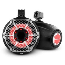 DS18 NXL-X10TPNEO/BK 10" Neodymium Marine Tower Speakers with Tweeter RGB Light