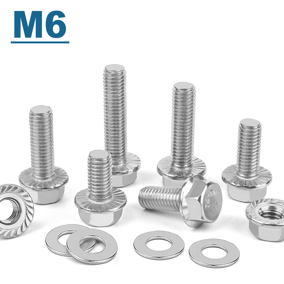 Metric Bolt Set VKKM M6 M8 Hex Cap Flange Bolt Assortment Kit Screws Nuts Washers 648660