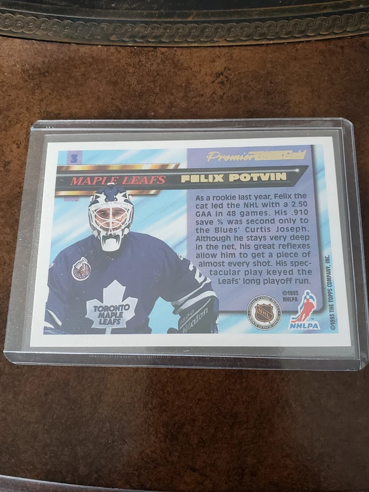 1993/94 TOPPS PREMIER BLACK GOLD FELIX POTVIN #3 (J3) - Image 2 of 2