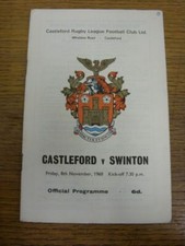08/11/1968 Rugby League Programme: Castleford v Swinton  (folded, number on fron