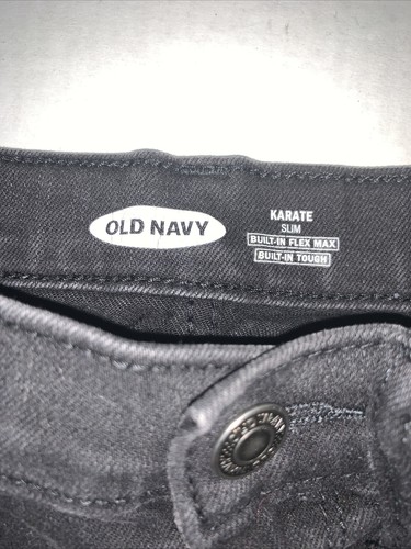 Preowned- Old Navy Karate Slim Stretch Distressed Jeans Boys (Size 7) - Picture 4 of 9