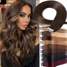 CLEARANCE Tape In 100 Real Remy Human Hair Extensions 40pcs Skin Weft Full Head