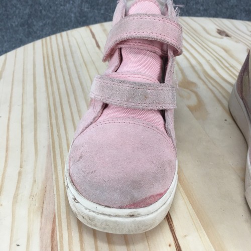 UGG Shoes Kids 12 Girls Rennon II Glitter Casual High Top Sneakers Pink Suede - Picture 4 of 17