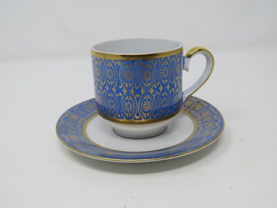 Wintering Bavaria Germany Demitasse Cup Saucer Blue Gold