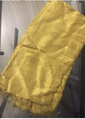 ROCCOBAROCCO 100% Reine Seide Groß Schal Tuch Stola Überwurf XL Neu Senfgelb