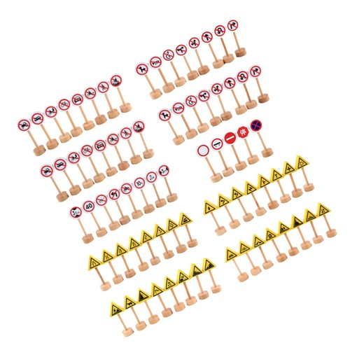 50 Pcs Bausteinzeichen Kind Spielzeug-Straßenschild Verkehrsschilder Für Kinder - Bild 12 von 12