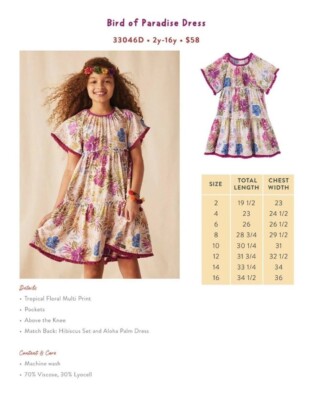 NWT Matilda Jane Girl Size 4 Enchanted Garden Bird of Paradise Floral Dress 