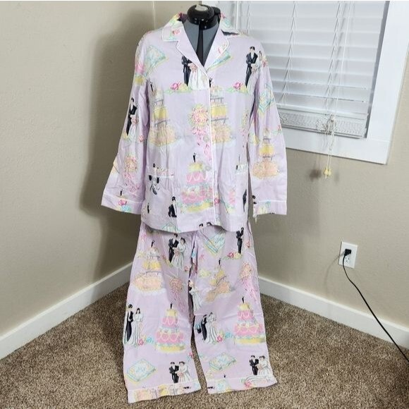 Nick & Nora Love & Marriage Pajamas Plus Size 3X NWOT 90's Y2K