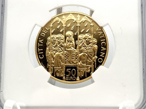 Vatican 2006 50 Euro Pope Benedict XVI Sacraments Christian Gold Coin NGC PF69 - Picture 9 of 11
