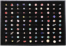 Ring Holder 100 Slots Ring Organizer Stackable Jewelry Tray for Drawer(100 Slots