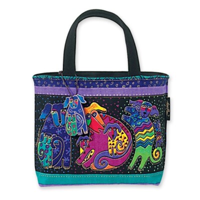 Hand bag small Laurel Burch LB 2073 Dog&Doggies. Nuevo con la etiqueta. Negro