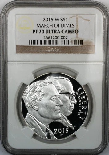 2015-W $1 Silver Dollar Proof March Of Dimes Coin NGC PF-70 Ultra Cameo