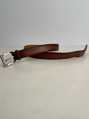 Cintura Pelle Magnanni Carbon, Marrone Cognac, Taglia 38, Larghezza 1.5", Nuova