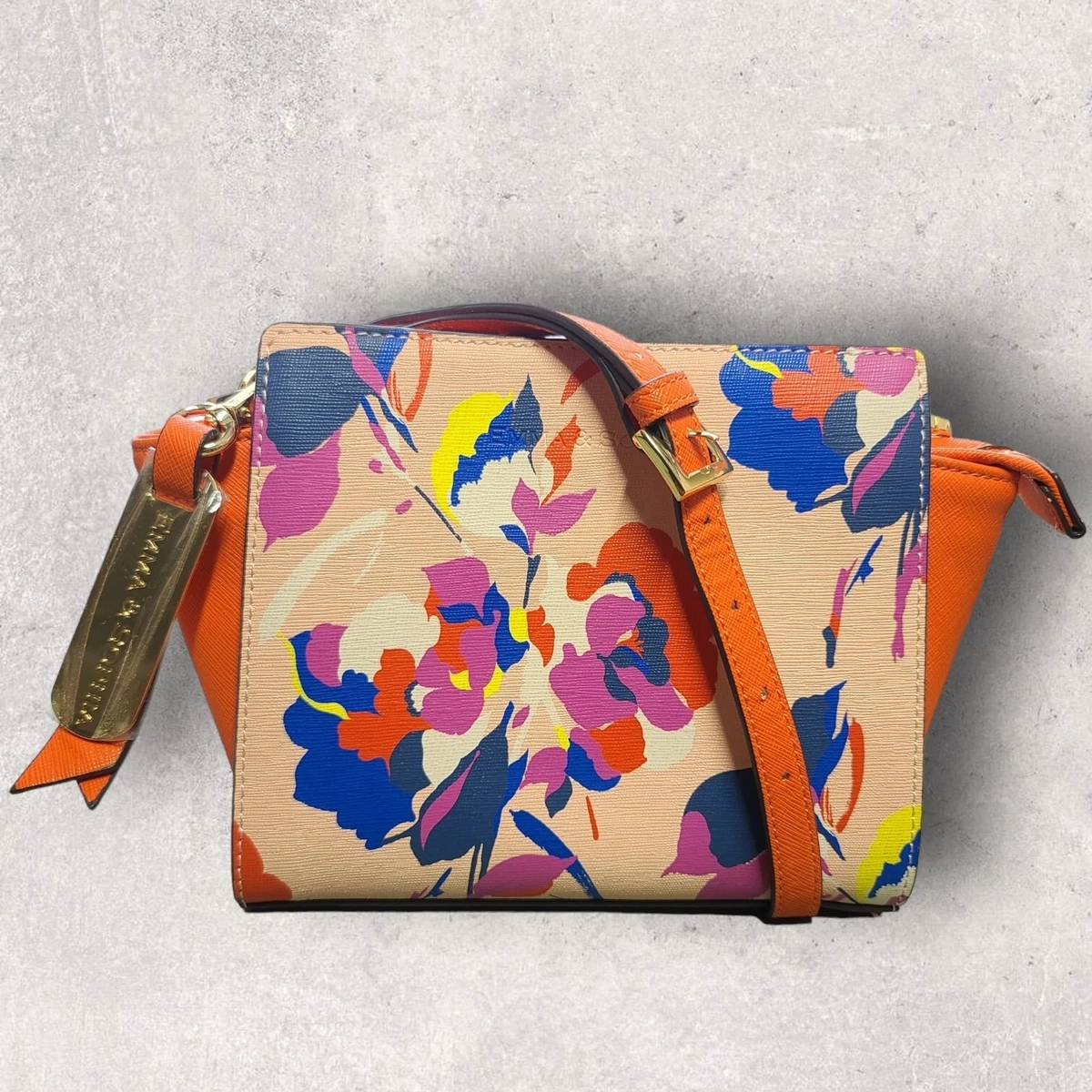 Orange and blue purse sales