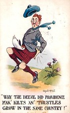 DONALD MCGILL KILTS & THISTLES SCOTAND SCOTTISH  - POSTCARD