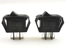 Lot of 2 Carling Two Position On-Off Maintained Rocker Switches SPST 10 Amp 